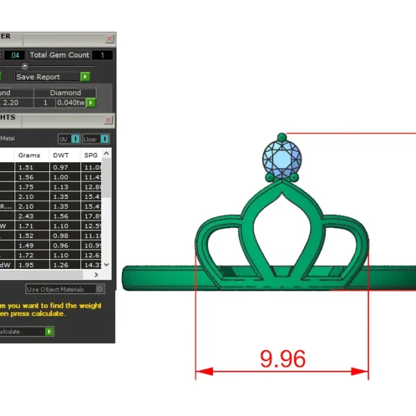 Nhẫn Cầu Hôn Kim Cương Diamond Crown M9019