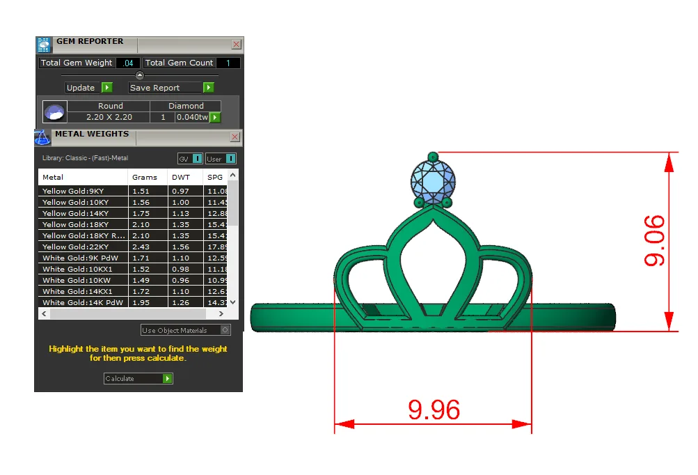 Nhẫn Cầu Hôn Kim Cương Diamond Crown M9019