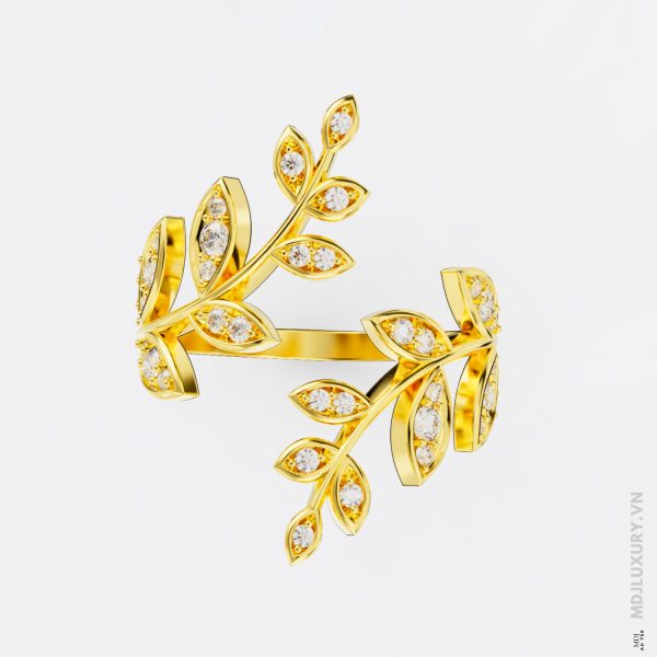 Nhẫn Cầu Hôn Kim Cương Gilded Flora Lab Dia M9020