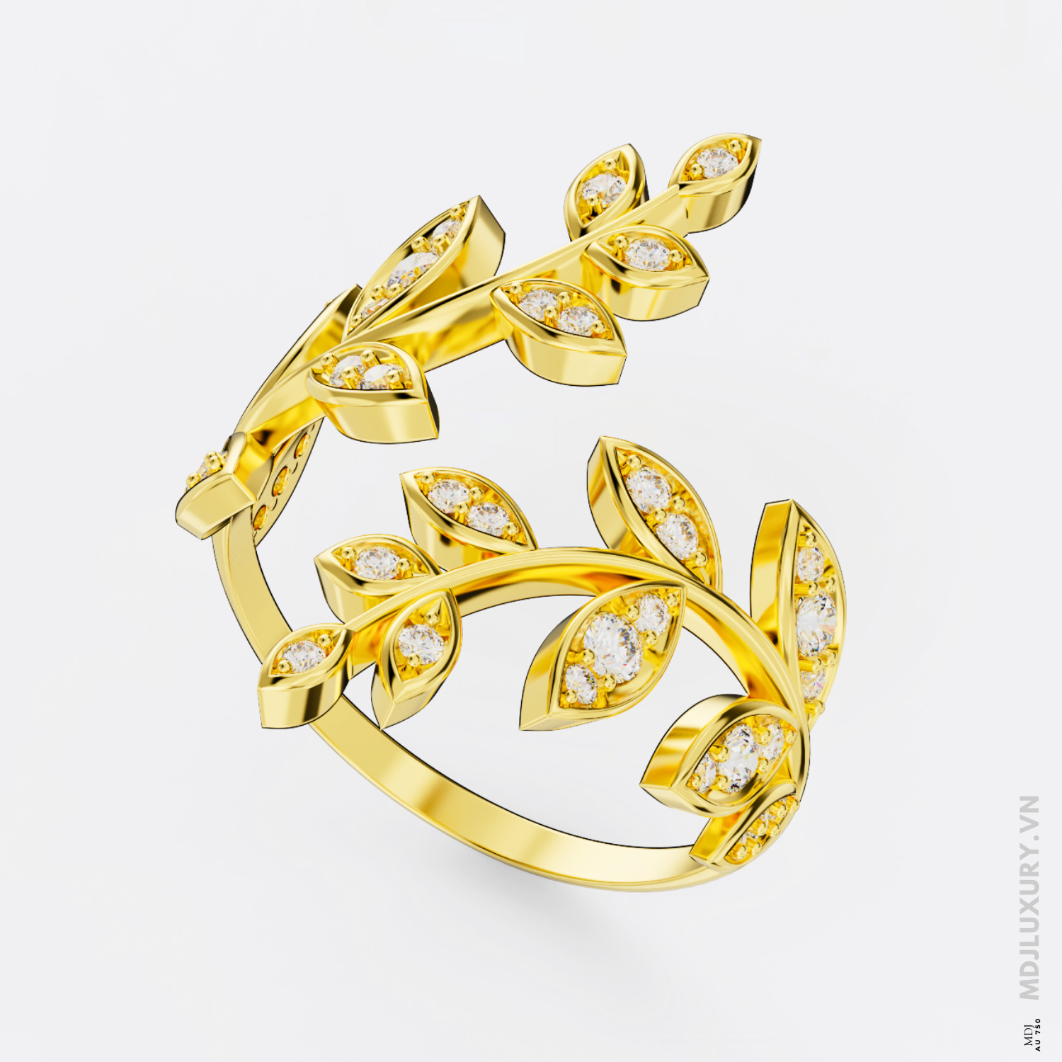 Nhẫn Cầu Hôn Kim Cương Gilded Flora Lab Dia M9020
