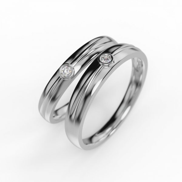 Nhẫn Cưới Platin đính kim cương MDJ PT1000