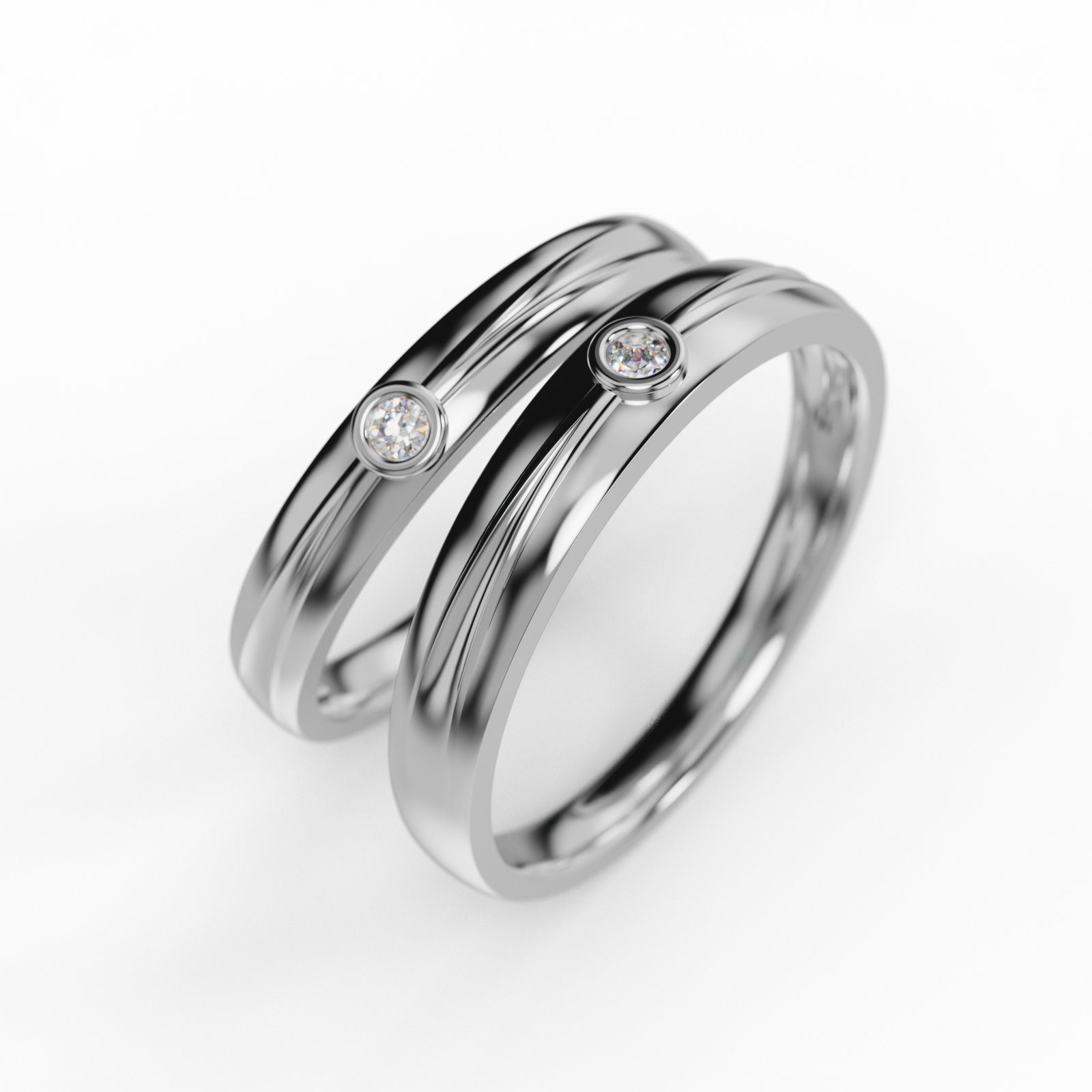 Nhẫn Cưới Platin đính kim cương MDJ PT1000