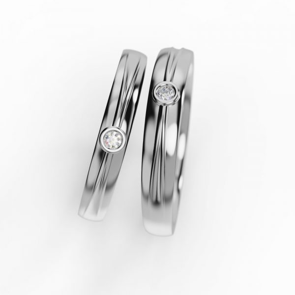 Nhẫn Cưới Platin đính kim cương MDJ PT1000