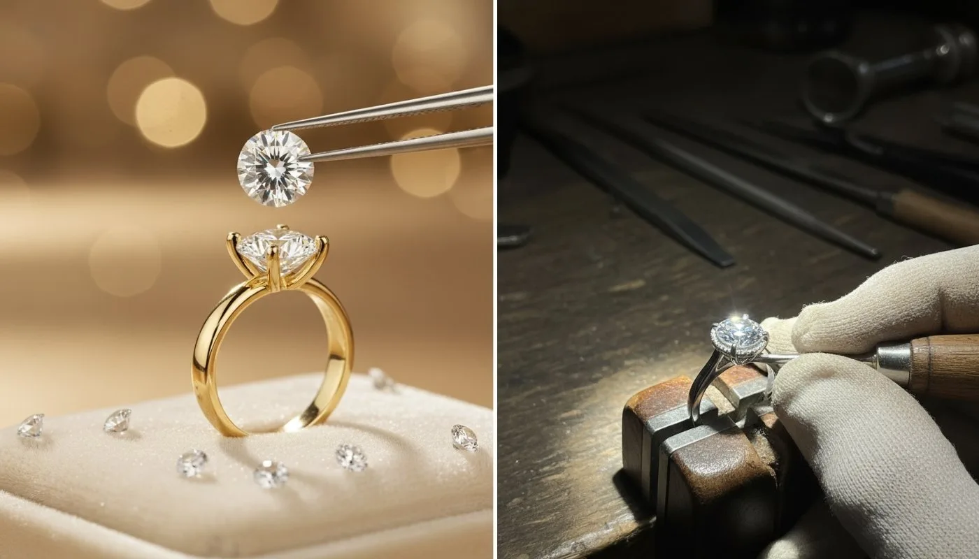 Thay đá moissanite cho nhẫn Hà Nội